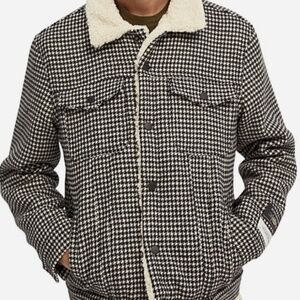 Scotch & Soda Sherpa Lined Houndstooth Trucker Jacket